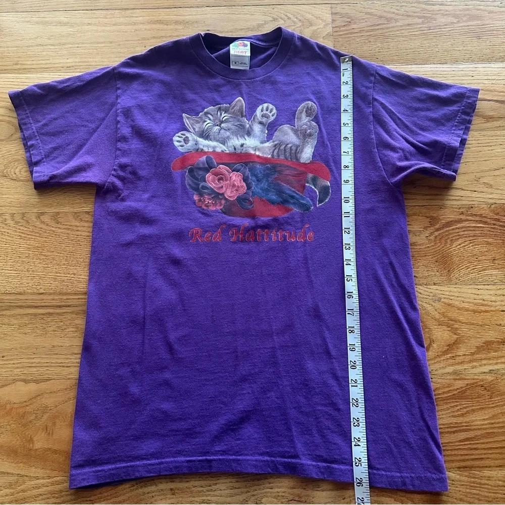 Purple Cat Graphic T-Shirt Size Medium Unisex 
Red Hattitude - Picture 9 of 11